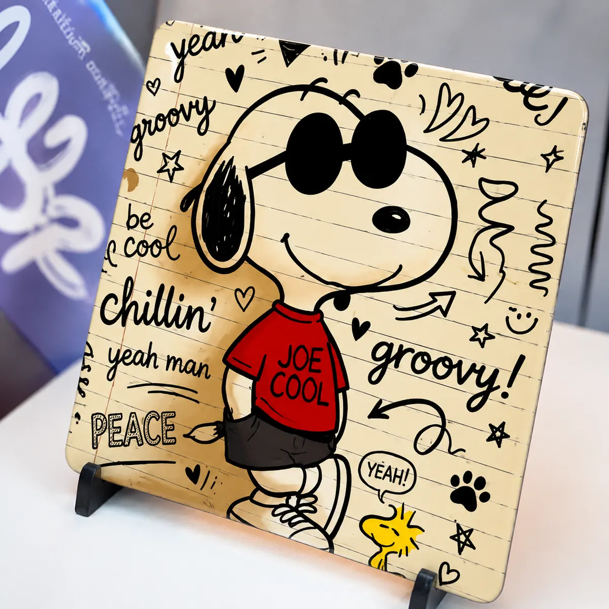 Azulejo sublimado com estampa do Snoopy