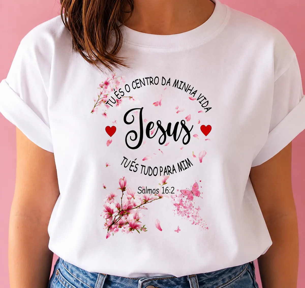 Camiseta sublimada com estampa Jesus